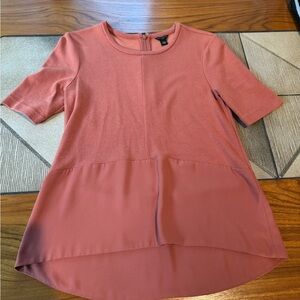 Ann Taylor XSP dusty rose asymmetrical dress top blouse